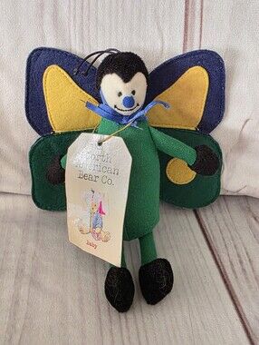 North American Bear Co Bed Bugs Butterfly Plush Rattle Mini 6 Inch 1998